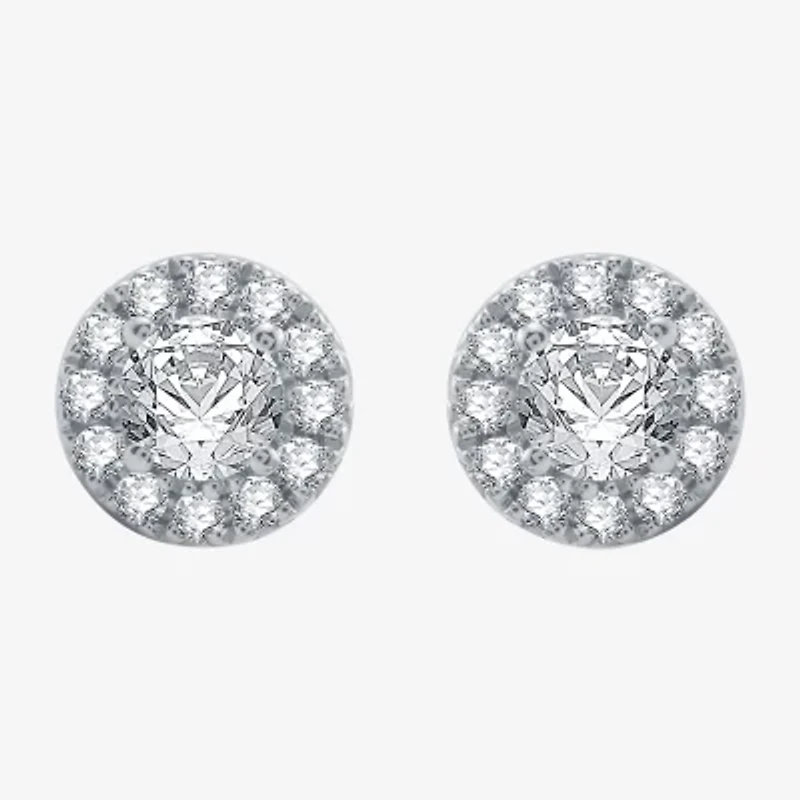 (H-I / I1) Womens 1 1/2 CT. T.W. Lab Grown White Diamond 10K White Gold Round 2-pc. Jewelry Set