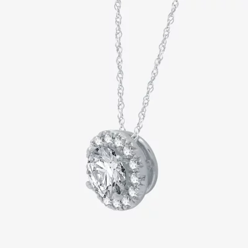 (H-I / I1) Womens 1 1/2 CT. T.W. Lab Grown White Diamond 10K White Gold Round 2-pc. Jewelry Set