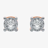 Ever Star (H-I / I1) 1/10 CT. T.W. Lab Grown White Diamond 14K Rose Gold Over Silver 4.9mm Round Stud Earrings