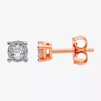 Ever Star (H-I / I1) 1/10 CT. T.W. Lab Grown White Diamond 14K Rose Gold Over Silver 4.9mm Round Stud Earrings