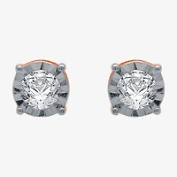 Ever Star (H-I / I1) 1/5 CT. Lab Grown White Diamond 14K Rose Gold Over Silver 5.3mm Round Stud Earrings