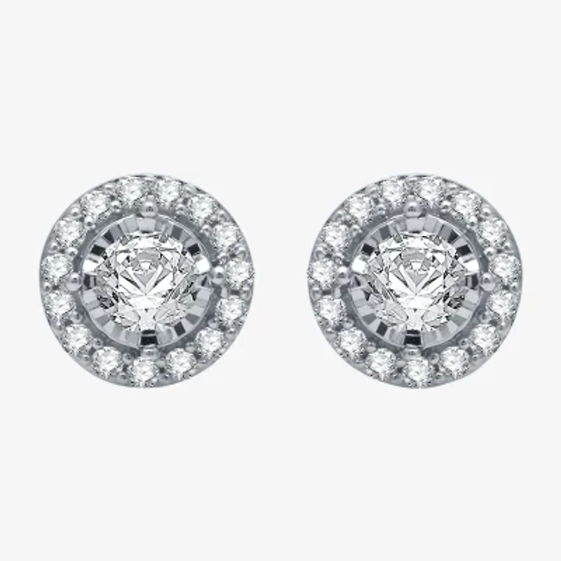 5/8 CT. T.W. Natural White Diamond 10K Rose Gold 7.9mm Round Stud Earrings