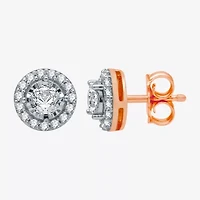 5/8 CT. T.W. Natural White Diamond 10K Rose Gold 7.9mm Round Stud Earrings