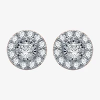 1 CT. T.W. Natural White Diamond 10K Rose Gold 10.2mm Round Stud Earrings