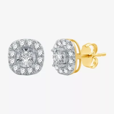 1 CT.T.W. Natural Diamond 10K Gold 9.7mm Stud Earrings
