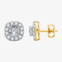 1 CT.T.W. Natural Diamond 10K Gold 9.7mm Stud Earrings