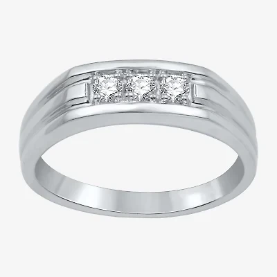 I Said Yes (H-I / I1) Mens 1/4 CT. T.W. Lab Grown White Diamond Sterling Silver Wedding Band