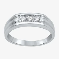 I Said Yes (H-I / I1) Mens 1/4 CT. T.W. Lab Grown White Diamond Sterling Silver Wedding Band