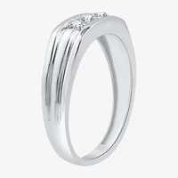 I Said Yes (H-I / I1) Mens 1/4 CT. T.W. Lab Grown White Diamond Sterling Silver Wedding Band