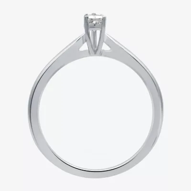 I Said Yes (H-I / Si2-I1) Womens 1/5 CT.  Lab Grown White Diamond Sterling Silver Pear Solitaire Engagement Ring