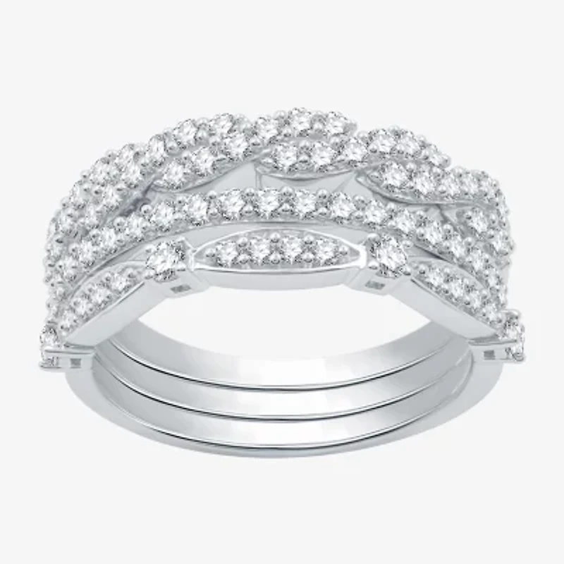 I Said Yes (H-I / I1) Womens 1 CT. T.W. Lab Grown White Diamond Sterling Silver Wedding Ring Set