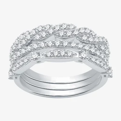 I Said Yes (H-I / I1) Womens 1 CT. T.W. Lab Grown White Diamond Sterling Silver Wedding Ring Set