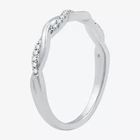 I Said Yes (H-I / I1) 1/10 CT. T.W. Lab Grown White Diamond Sterling Silver or 14K Gold Over Wedding Band