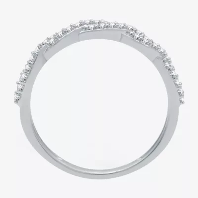 I Said Yes (H-I / I1) 1/4 CT. T.W. Lab Grown White Diamond Sterling Silver or 14K Gold Over Wedding Band