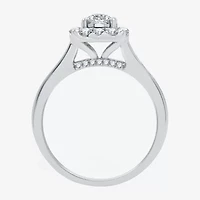 I Said Yes (H-I / I1) Womens 1 CT. T.W. Lab Grown White Diamond Sterling Silver or 14K Gold Over Cushion Side Stone Halo Bridal Set