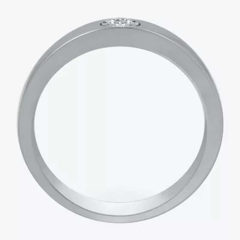 I Said Yes (H-I / I1) Mens 1/10 CT. T.W. Lab Grown White Diamond Sterling Silver Wedding Band