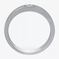 I Said Yes (H-I / I1) Mens 1/10 CT. T.W. Lab Grown White Diamond Sterling Silver Wedding Band