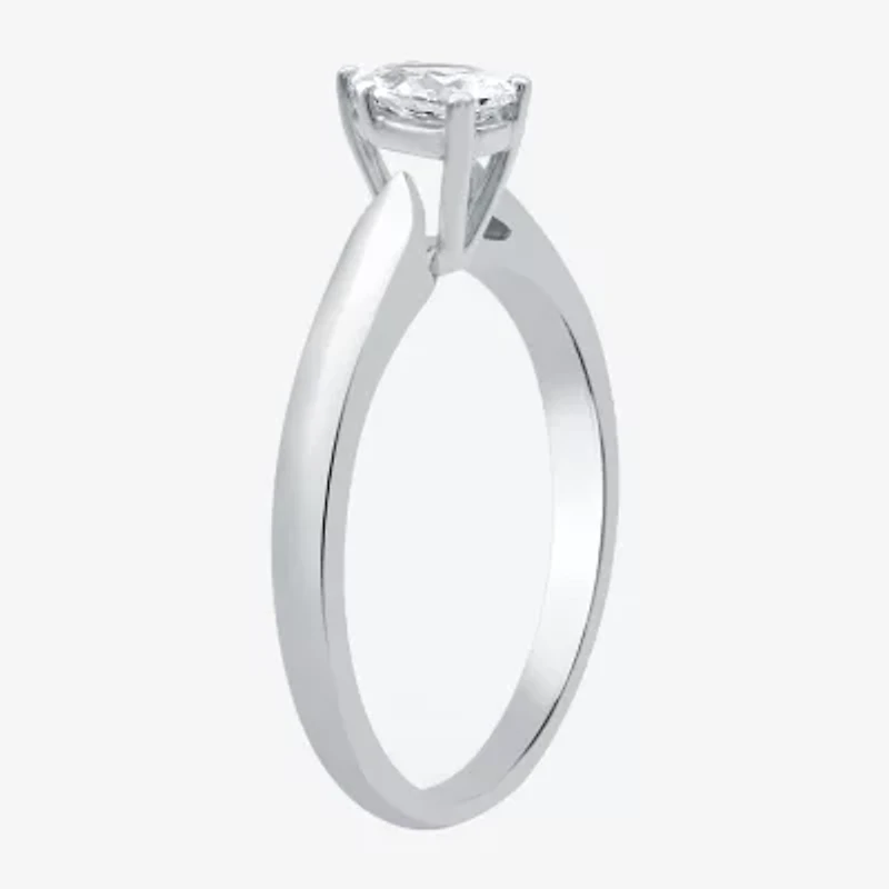 I Said Yes (H-I / Si2-I1) Womens 1/ CT. Lab Grown White Diamond Sterling Silver Pear Solitaire Engagement Ring