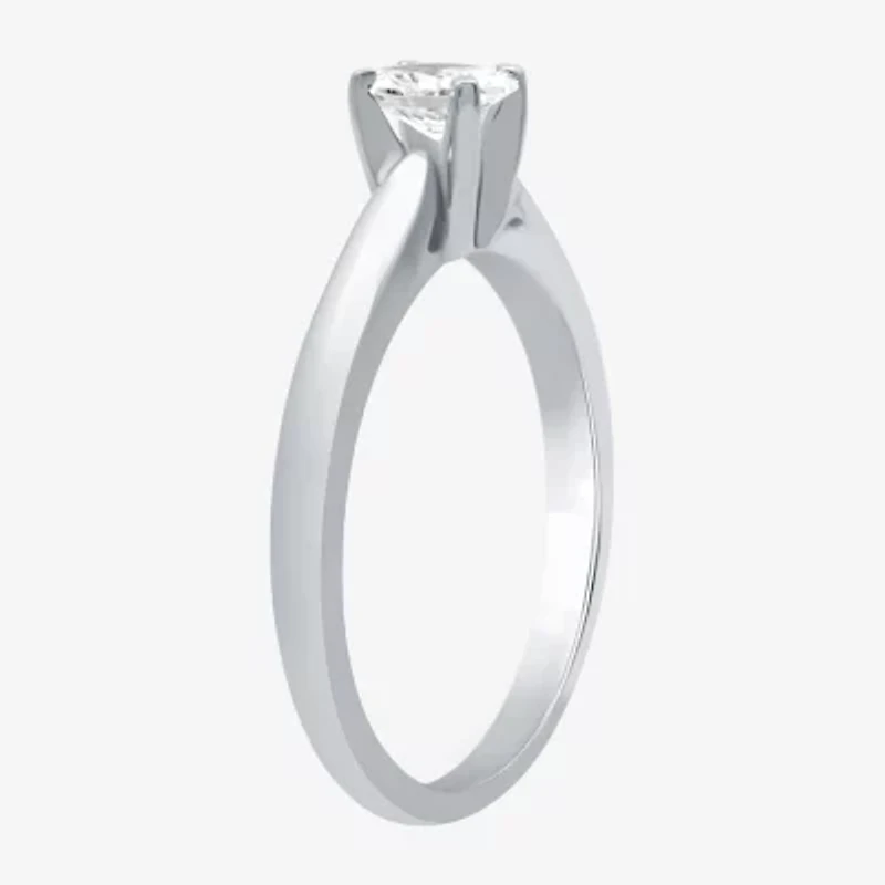 I Said Yes (H-I / Si2-I1) Womens 1/ CT. Lab Grown White Diamond Sterling Silver Oval Solitaire Engagement Ring