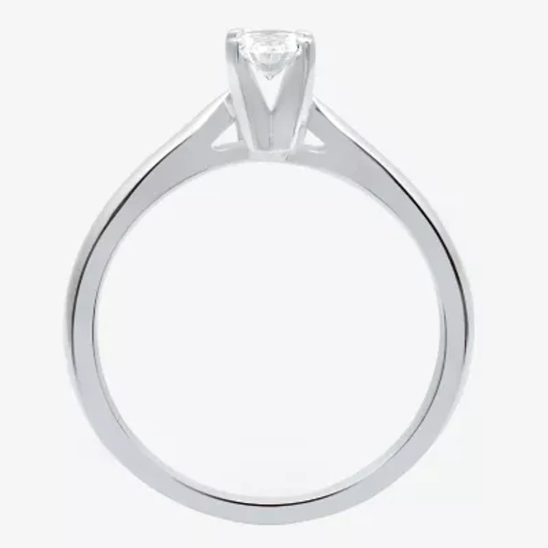 I Said Yes (H-I / Si2-I1) Womens 1/ CT. Lab Grown White Diamond Sterling Silver Oval Solitaire Engagement Ring