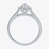 I Said Yes (H-I / I1) Womens 1 CT. T.W. Lab Grown White Diamond Sterling Silver or 14K Gold Over Silver Pear Side Stone Halo Bridal Set