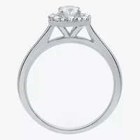 I Said Yes (H-I / I1) Womens 1 CT. T.W. Lab Grown White Diamond Sterling Silver or 14K Gold Over Silver Oval Side Stone Halo Bridal Set