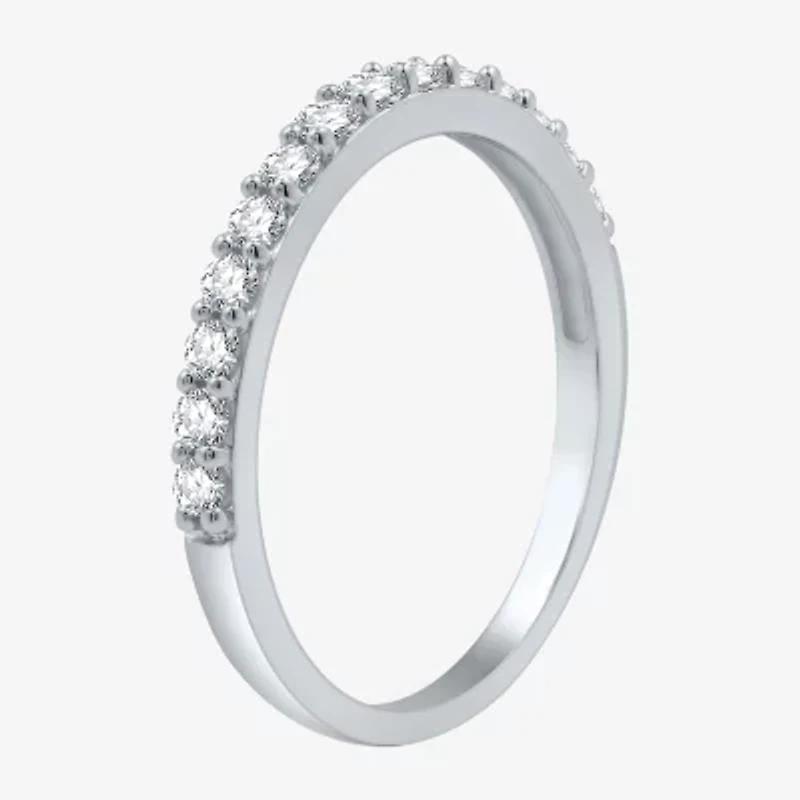 I Said Yes (H-I / I1) Womens 1 CT. T.W. Lab Grown White Diamond Sterling Silver or 14K Gold Over Silver Oval Side Stone Halo Bridal Set