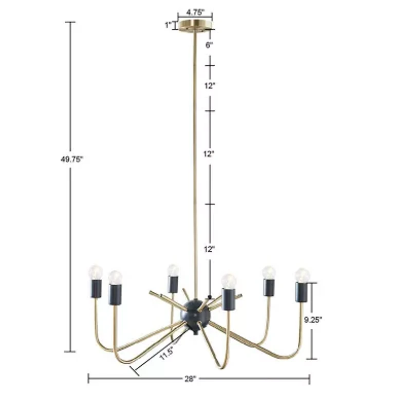 Hampton Hill Alexis 6 Light Two Tone Chandelier