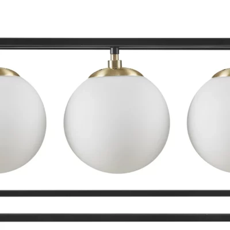 INK+IVY Helena 6-Light Frosted Glass Globe Linear Chandelier