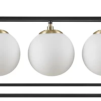 INK+IVY Helena 6-Light Frosted Glass Globe Linear Chandelier
