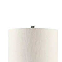 INK+IVY Tristan Triangular Ceramic and Wood Table Lamp