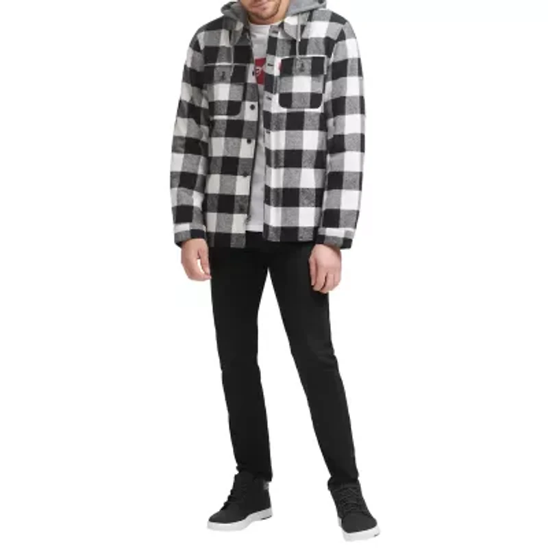Levi's® Mens Hooded Flannel Shirt Jacket