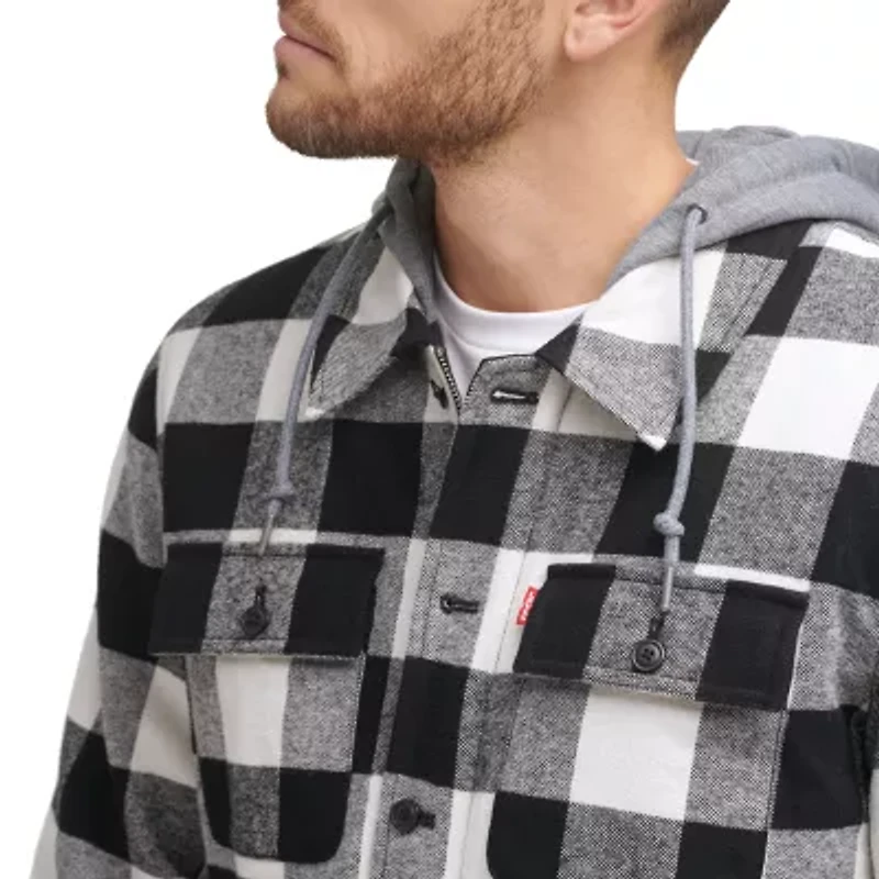 Levi's® Mens Hooded Flannel Shirt Jacket