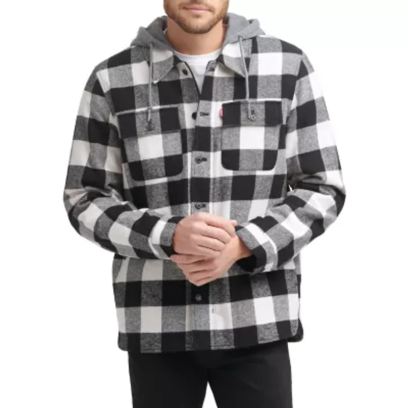 Levi's® Mens Hooded Flannel Shirt Jacket