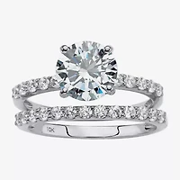 DiamonArt® Womens 2 / CT. T.W. White Cubic Zirconia 10K Gold Round Bridal Set