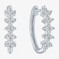 (G-H / Si2-I1) Womens 1/3 CT. T.W. Lab Grown Diamond 10K White Gold 16mm Hoop Earrings
