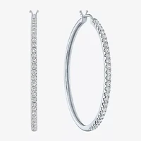 Diamond Addiction (G-H / Si2-I1) 1 CT. T.W. Lab Grown White 10K Gold Hoop Earrings