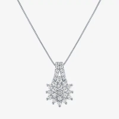 (G-H / Si2-I1) Womens 1/3 CT. T.W. Lab Grown Diamond 10K White Gold 18 Inch Pendant Necklace