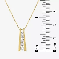 5-Stone Ladder Style (G-H / Si2-I1) Womens 1/3 CT. T.W. Lab Grown White Diamond 10K Gold 18 Inch Pendant Necklace