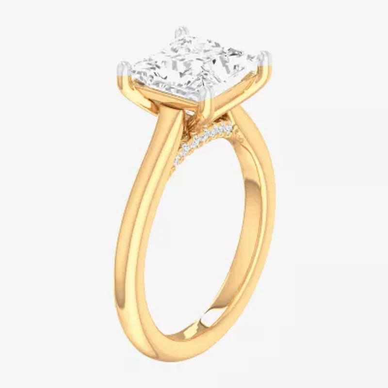 Solitaire Ring (G-H / Si1-Si2) Womens 2 CT. T.W. Lab Grown White Diamond 14K Gold Princess Engagement