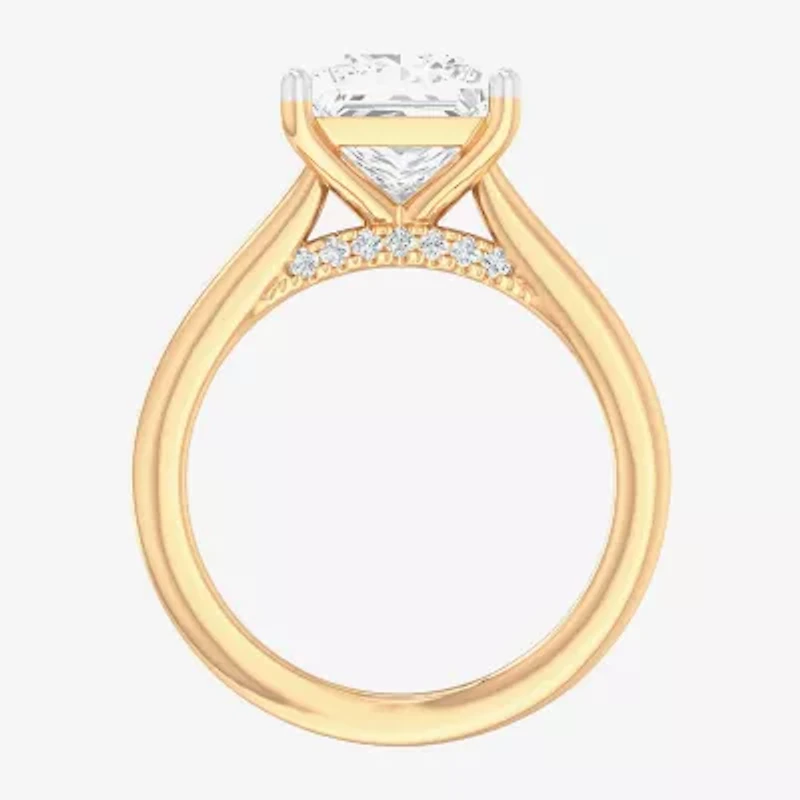 Solitaire Ring (G-H / Si1-Si2) Womens 2 CT. T.W. Lab Grown White Diamond 14K Gold Princess Engagement
