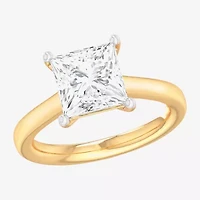 Solitaire Ring (G-H / Si1-Si2) Womens 2 CT. T.W. Lab Grown White Diamond 14K Gold Princess Engagement
