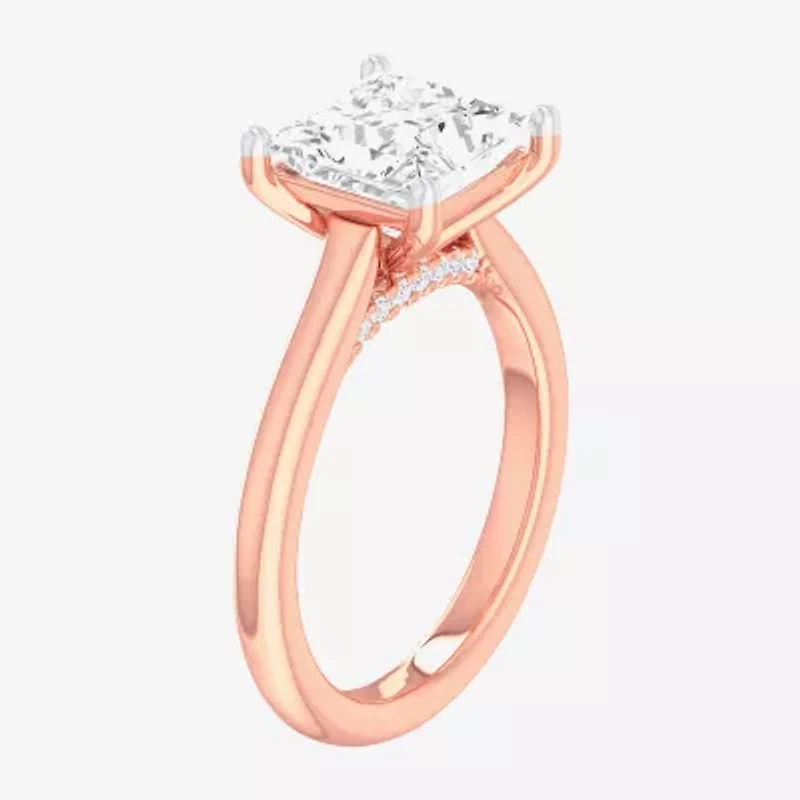 Solitaire Ring (G-H / Si1-Si2) Womens 2 CT. T.W. Lab Grown White Diamond 14K Gold Princess Engagement