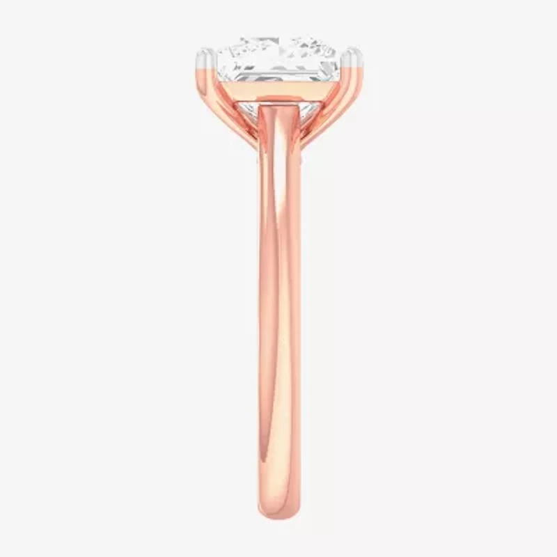 Solitaire Ring (G-H / Si1-Si2) Womens 2 CT. T.W. Lab Grown White Diamond 14K Gold Princess Engagement