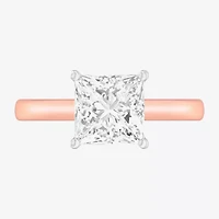 G-H / SI1-SI2) Womens 2 CT. T.W. Lab Grown White Diamond 14K Gold Princess Solitaire Engagement Ring