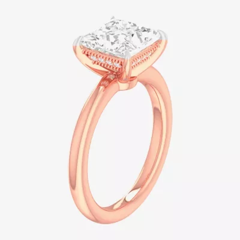 Solitaire Ring (G-H / Si1-Si2) Womens 2 CT. T.W. Lab Grown White Diamond 14K Gold Princess Engagement