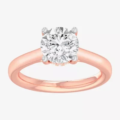 G-H / SI1-SI2) Womens CT. T.W. Lab Grown White Diamond 14K Gold Round Solitaire Engagement Ring