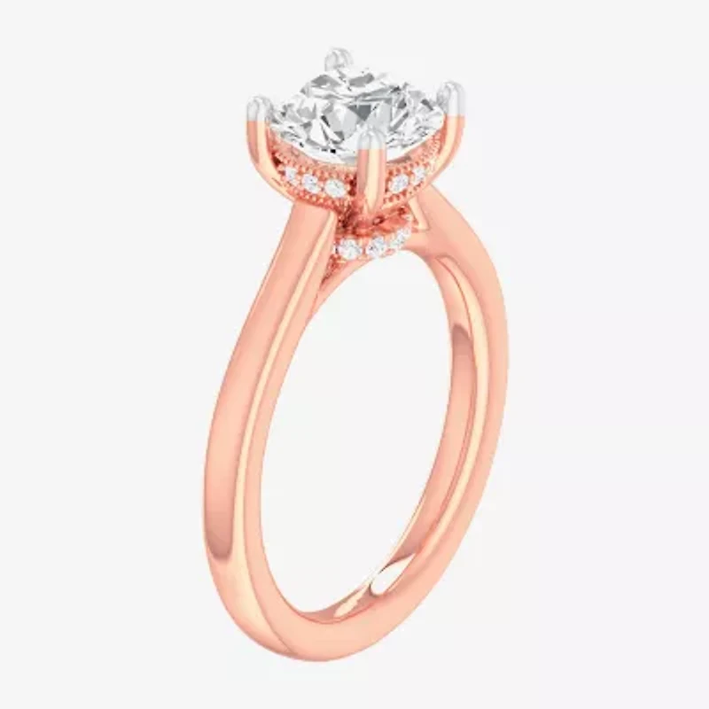 G-H / SI1-SI2) Womens CT. T.W. Lab Grown White Diamond 14K Gold Round Solitaire Engagement Ring