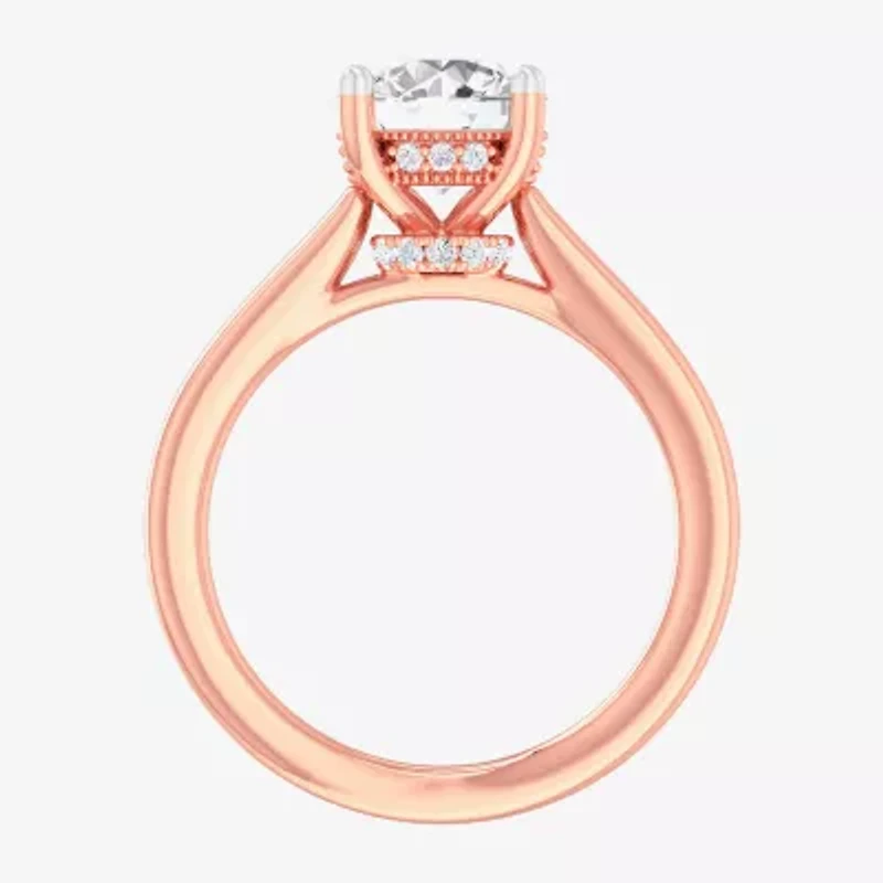 G-H / SI1-SI2) Womens CT. T.W. Lab Grown White Diamond 14K Gold Round Solitaire Engagement Ring