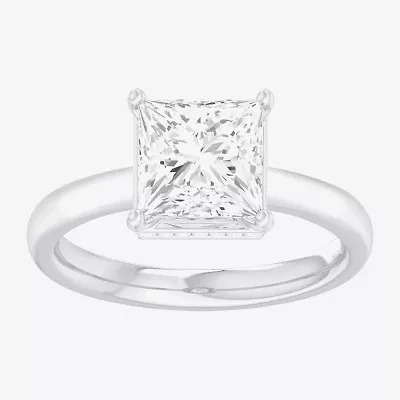 G-H / SI1-SI2) Womens 2 CT. T.W. Lab Grown White Diamond 14K Gold Princess Solitaire Engagement Ring
